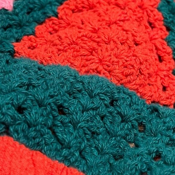 GIANNI BINI CROCHET HALTER MAXI DRESS Vibrant Color summer Summer Pop Sz S -GUC - Picture 4 of 9